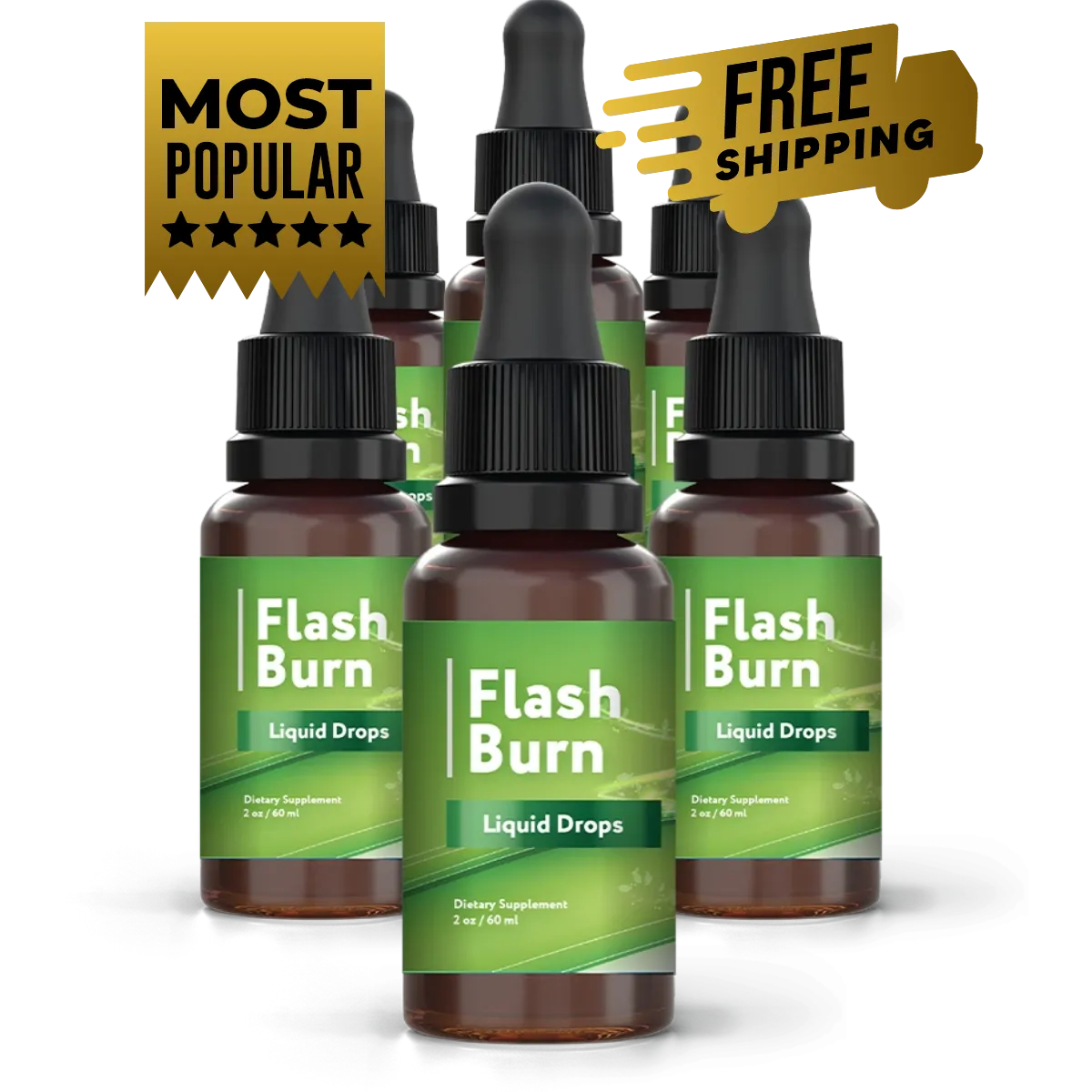 FlashBurn Supplement - 6 Bottles Gut-Targeted Metabolic Renewal Capsules